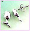 china free trade fashion earring - silver rose fashion earring