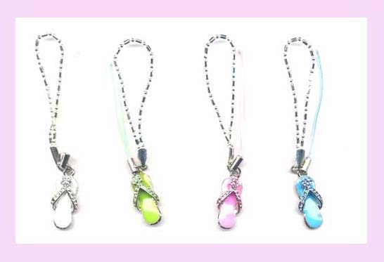 china suppliers wholesale cell phone accessory - Assorted cell phone wrist strap with sandal charm 