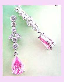 china export company fashion earring - pink zircon fashion dangle earring     