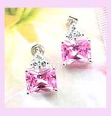china foreign trade fashion earring - Pink Zircon fashion earring     
