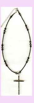 wholesale religious jewelry distributor - beaded necklace with cross available   