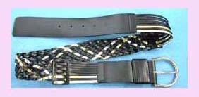 china wholesale supplier fashion Wholesale fashion belt - black and gold weave belt