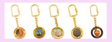 wholesale gift from china manufatrurer -assorted desing in gold color keychain     