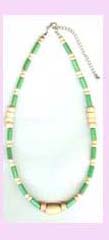 beaded jewlery wholesale distributor - beaded necklace of light green and beige color available    