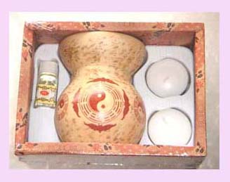 Promotional home decor set wholesale - oil burner packaged with candles and oil    