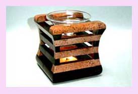 wholesale home decor distributor - glass oil burner set in wooden holder available    