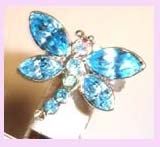 wholesale gift promotion supply - dragonfly ring embeded with blue stones available    