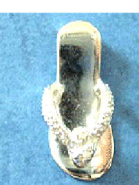 wholesale jewelry distributor - silver pendant shaped as a sandal.    